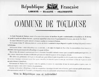 Commune de Toulouse, dos cartazes políticos franceses da Comuna de Paris