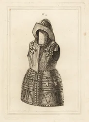 Corcelete ou terno de armadura de arquebus brilhante e peça de cabeça de moral da Torre de Londres
