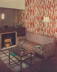 Canto de um lounge em um apartamento em Londres por Ian Henderson, c1945