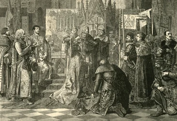 Coroação em Cracóvia de Luís I da Hungria como rei da Polónia, 1370, 1890.