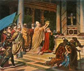 Coroação de Carlos Magno em Roma, dia de Natal, 800 d.C., 1936