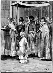 Coroação de Ricardo I na Abadia de Westminster em 1189, cerca de 1880