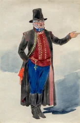Figurino para Dear Little Denmark, Teatro Prince of Wales, 1909