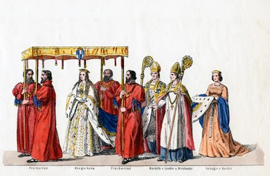Figurinos para a peça de Shakespeares, Henrique VIII, século XIX.