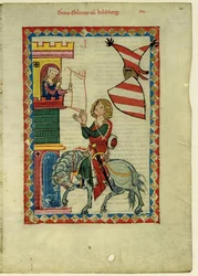 Conde Konrad von Kirchberg, do Codex Manesse, entre 1305 e 1340