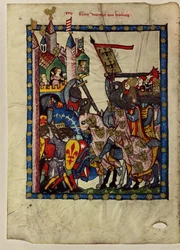 Conde Wernher von Homberg, do Codex Manesse, entre 1305 e 1340