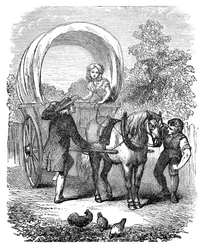 Carrinha transportadora com capuz, c1882
