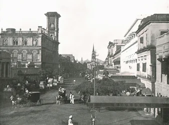 Court House Street, Calcutá, Índia, 1895.