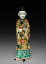 Senhora da corte segurando um Sheng, 1662-1722.