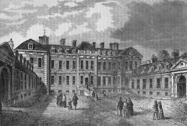 Pátio da Casa Montagu, Great Russell Street, Bloomsbury, Londres, 1830 1878