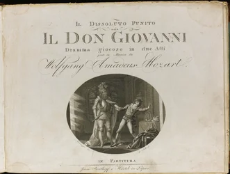Capa da partitura da ópera Don Giovanni de Wolfgang Amadeus Mozart, 1801.