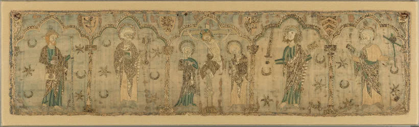Crucificação ladeada por Santos, britânicos, ca. 1270 provavelmente antes de 1272.