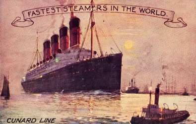Linha Cunard - Steamers mais rápidos do mundo, c1910s.