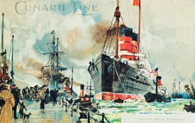 Linha de Cunard, estágio de aterrissagem, Liverpool, c1900.