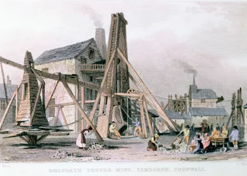 Mina de cobre de Dalcoath, Camborne, Cornualha, c1830