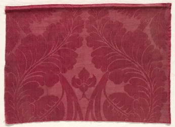 Damasco com folha e design floral, de 1700 a 1800.