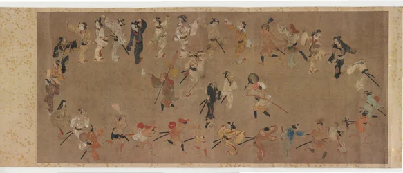 Dançando o Bon Odori, período Edo, segundo quartel, século XVII.
