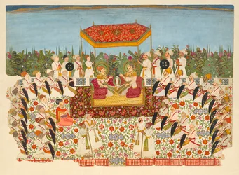 Corte Mirza Maharai Lakhpatiji, 1750.