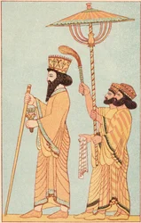 Dario I 548-486 aC Aquemênida rei da Pérsia de 521, com assistentes, 1881
