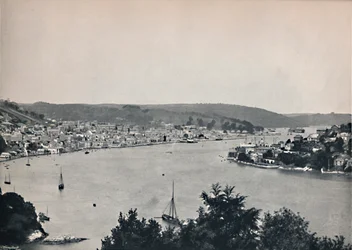Dartmouth - Vista geral, mostrando o Colégio Naval Flutuante de Britannia, 1895