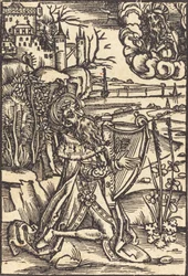 David tocando harpa, c. 1500.