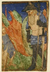 David e Golias, francês, ca. 1400.