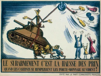 De Gaulle descrito como um defensor da guerra, 1950
