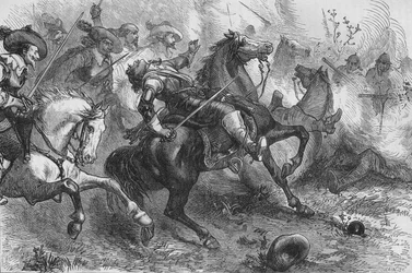 Morte de Malvinas, em Newbury, 20 de setembro de 1643, c1880
