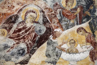Afresco decadente na igreja de Santa Maria dell