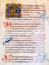 Letra inicial decorada M, século XVI