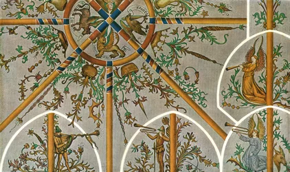 Decoração na Igreja Stedum, Groningen, Holanda, 1928.