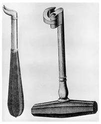 Perfurador dental e chave inglesa, c1700 1956