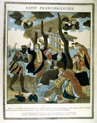 Representação de São Francisco Xavier 1506-1552, missionário que fundou a ordem jesuíta, século XIX