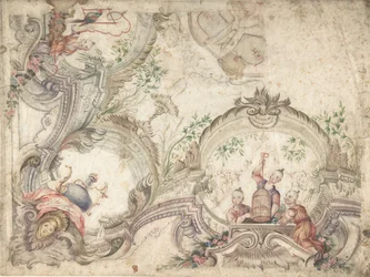 Projeto para decoração de teto com chinoiseries, 1725-75.