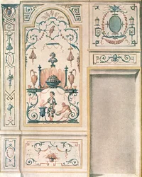 Projeto para uma parede da sala de jantar, França, 1928.