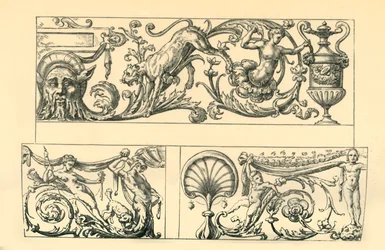 Projetos para frisos grotescos, século XVI, 1881.