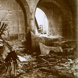 Igreja destruída, Marne, norte da França, c1914