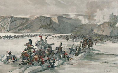 Destruição de russos em retirada no lago Satschan, 1805, 1896