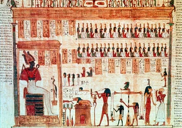 Detalhe de um livro do pergaminho dos mortos, egípcio antigo, período ptolomaico, 332-30 aC