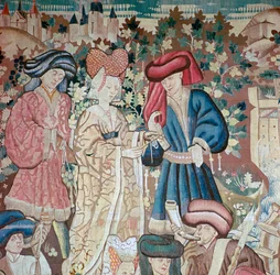 Detalhe das tapeçarias de caça de Devonshire, século XV