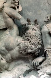 Detalhe do Grande Friso do Altar de Pérgamo, 180-159 aC