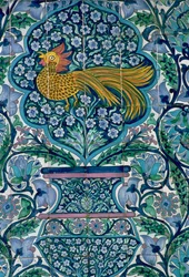 Detalhe de um projeto de azulejos em Nabeul, Tunísia