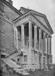 Detalhe da frente norte e pórtico, La Malcontenta, Mira, Vêneto, Itália, 1922