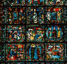 Detalhe da Grande Janela Oeste da Catedral de Chartres, século XII