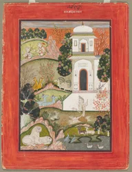 Devagandhara Ragini: Um asceta em retirada, da série Ragamala, c. 1760