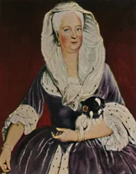 A mãe de Frederico, o Grande, 1687-1757. - Pintura de Pesne, 1934.