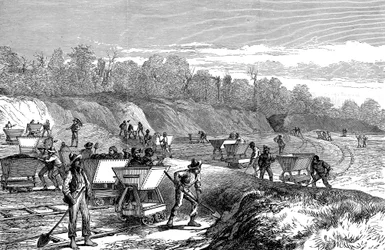 Cavando o Canal do Panamá, 1888