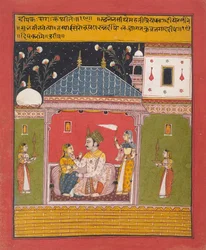 Dipak Raga: Fólio de uma série de modos musicais da série Ragamala, 1630–40.