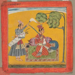 Dipak Raga, uma das trinta e seis melodias Ragamala: Personifying Love, c. 1690