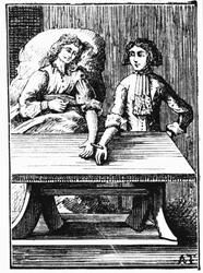 Transfusão sanguínea direta pessoa a pessoa realizada no pulso, 1679